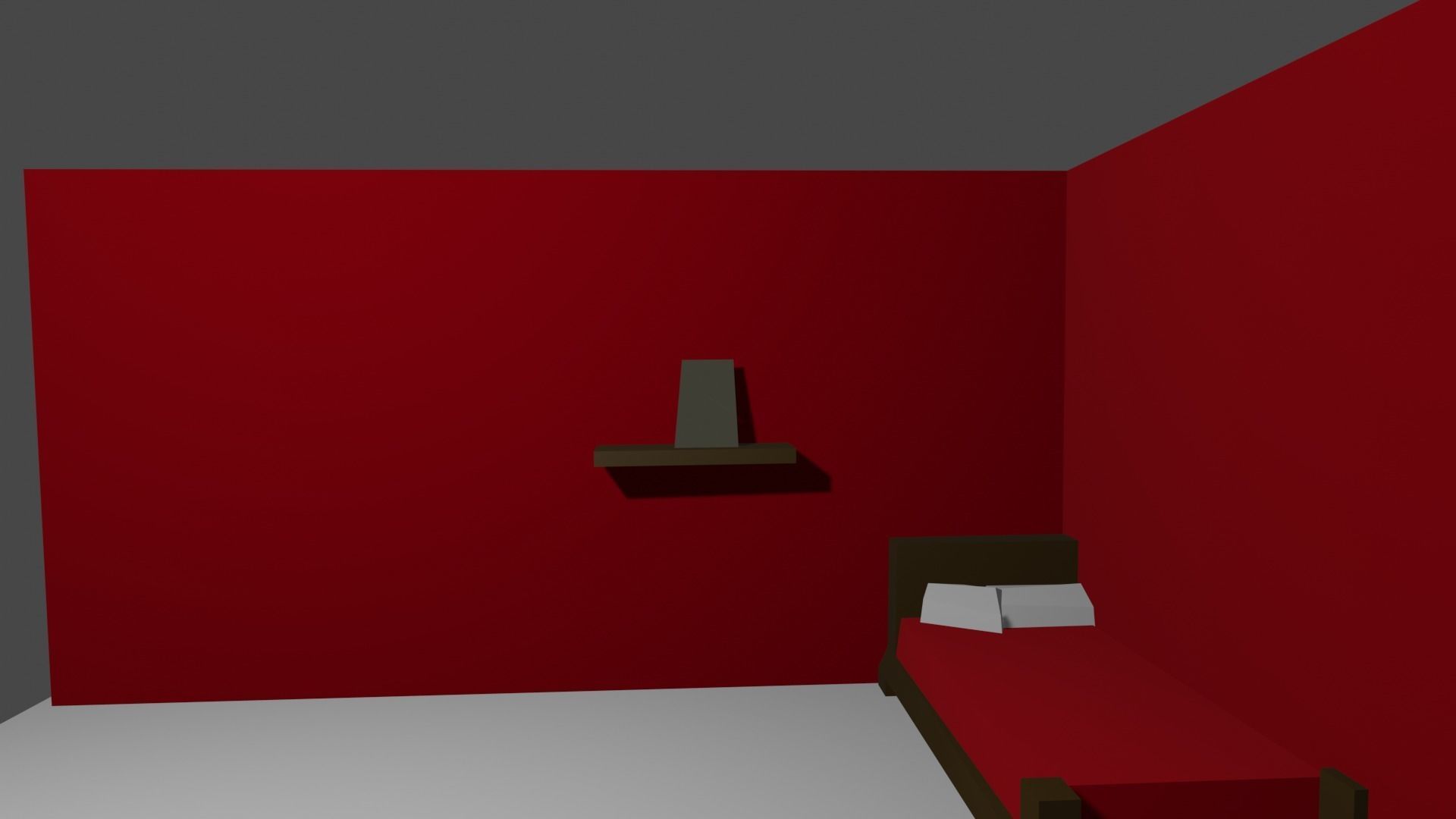 BED ROOM Low-poly 3D model_4