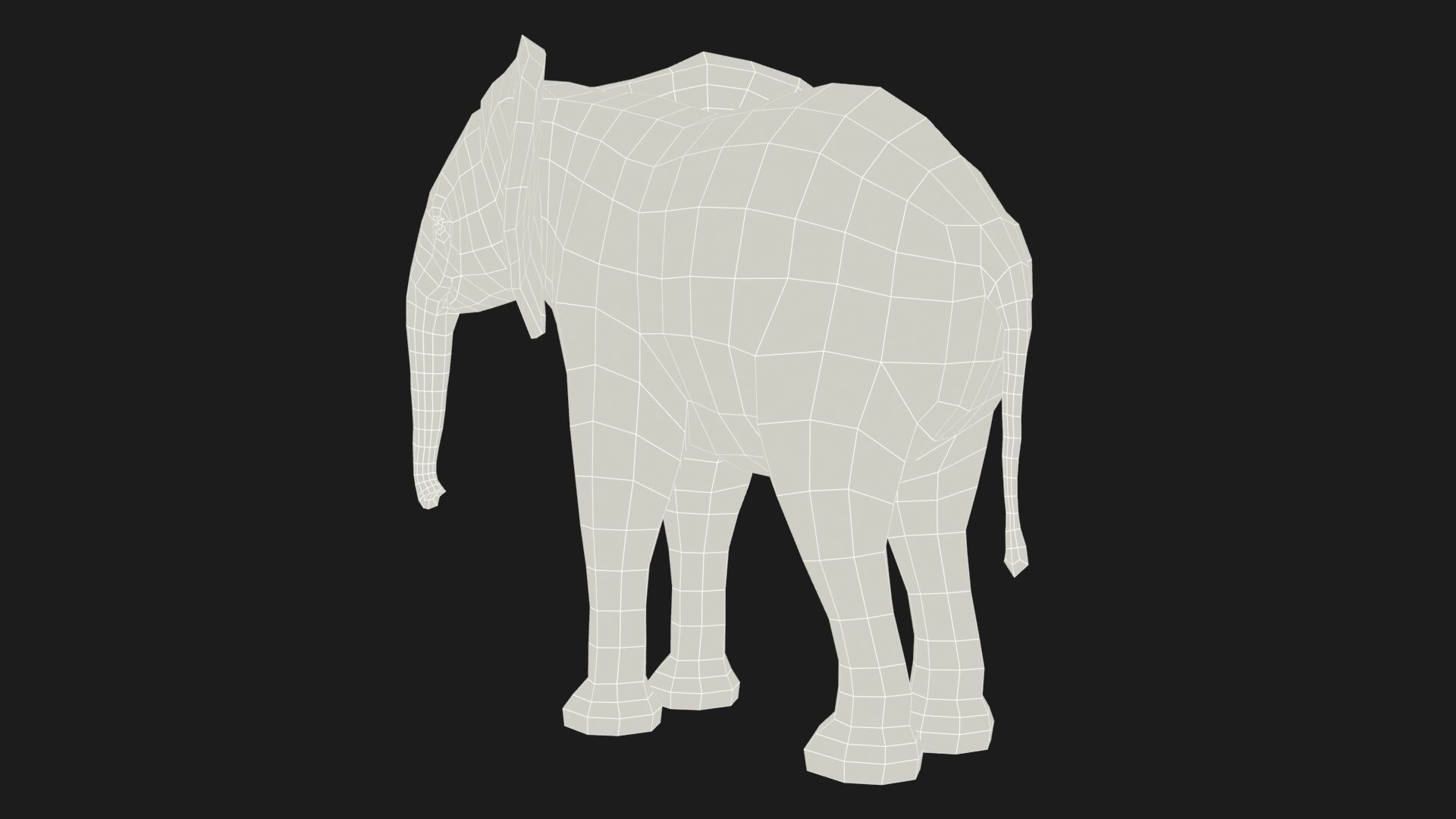 African Elephant Calf Low-poly 3D model_10