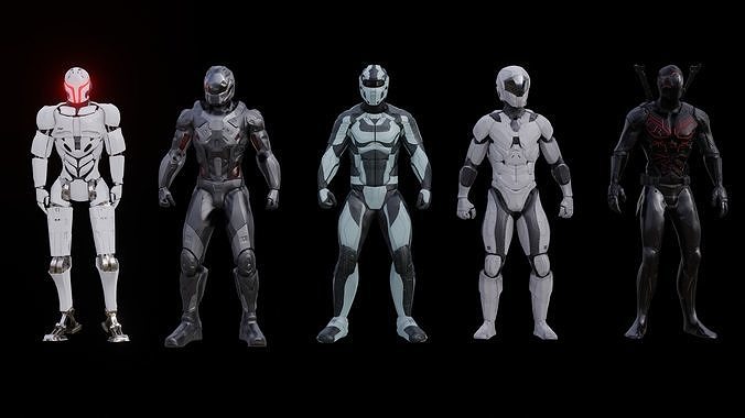 3D Model Collection sci fi characters VR / AR / low-poly | CGTrader