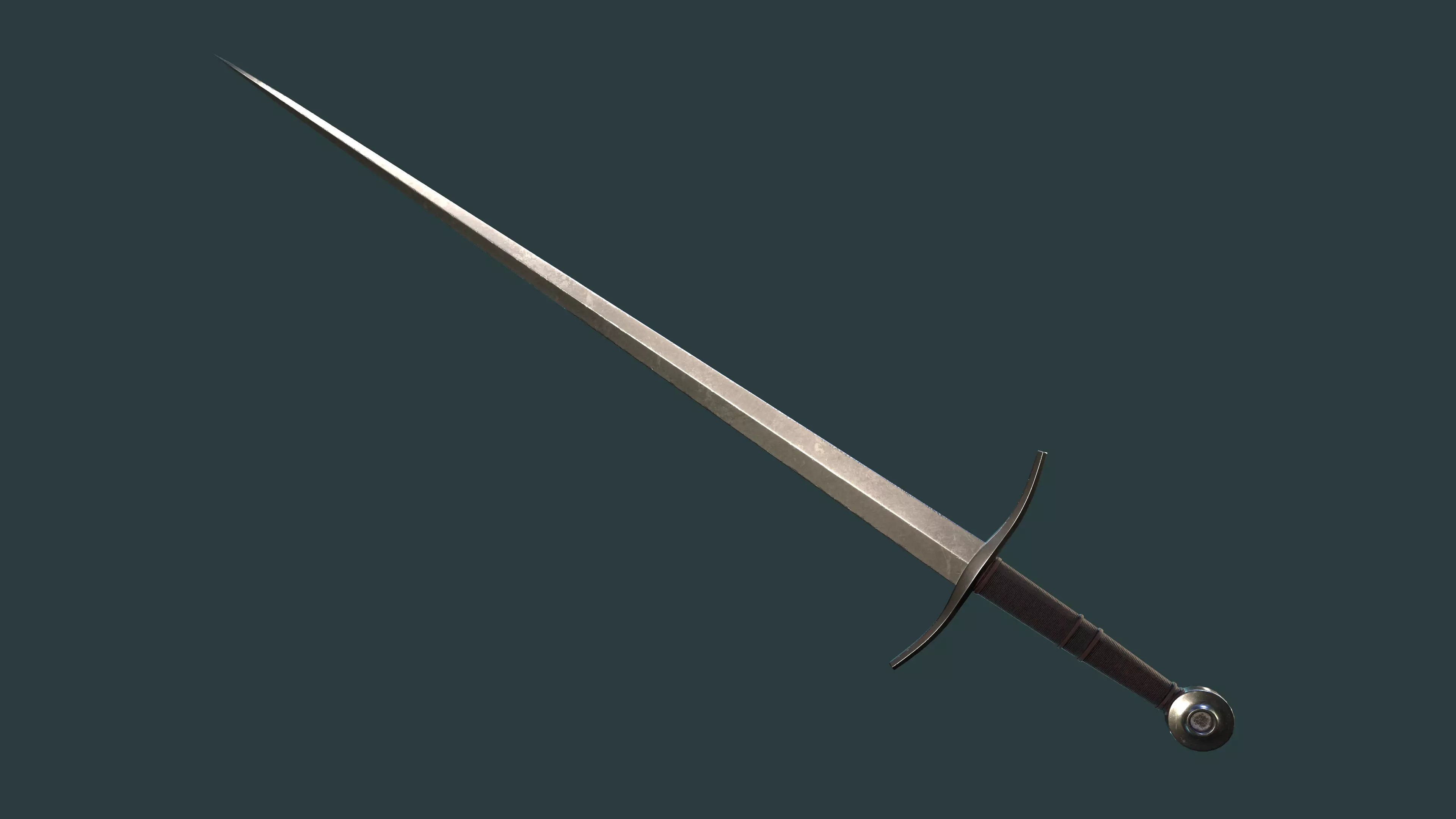 Albion Agincourt Medieval Sword PBR game ready Low-poly 3D model_0