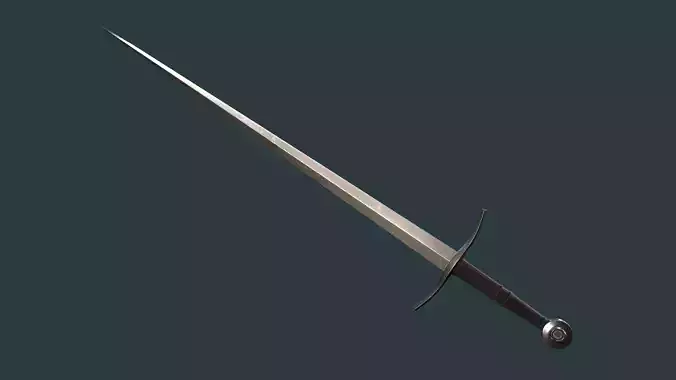 Albion Agincourt Medieval Sword PBR game ready Low-poly 3D model