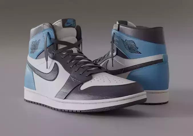 Jordan 1 High OG Obsidian Low-poly 3D model