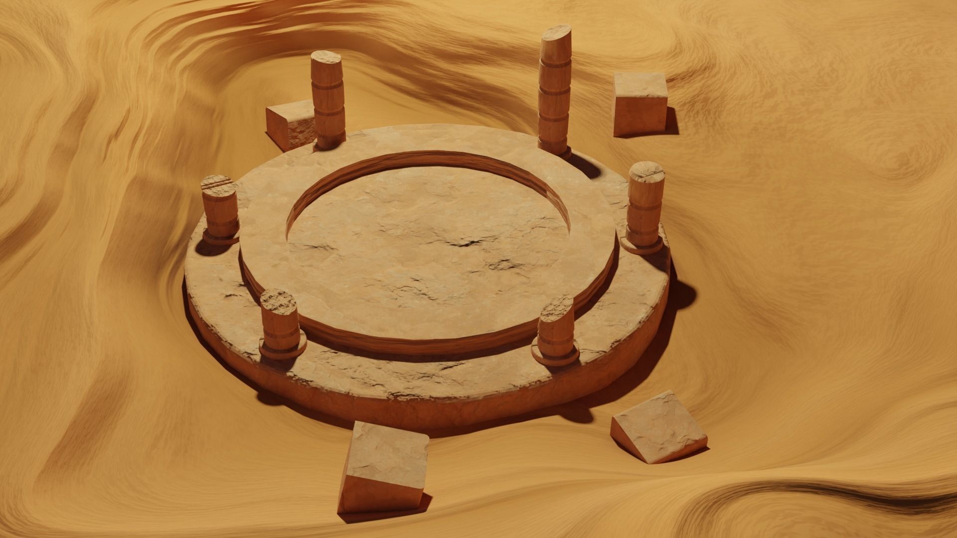 Desert circular structure in 3D model_1