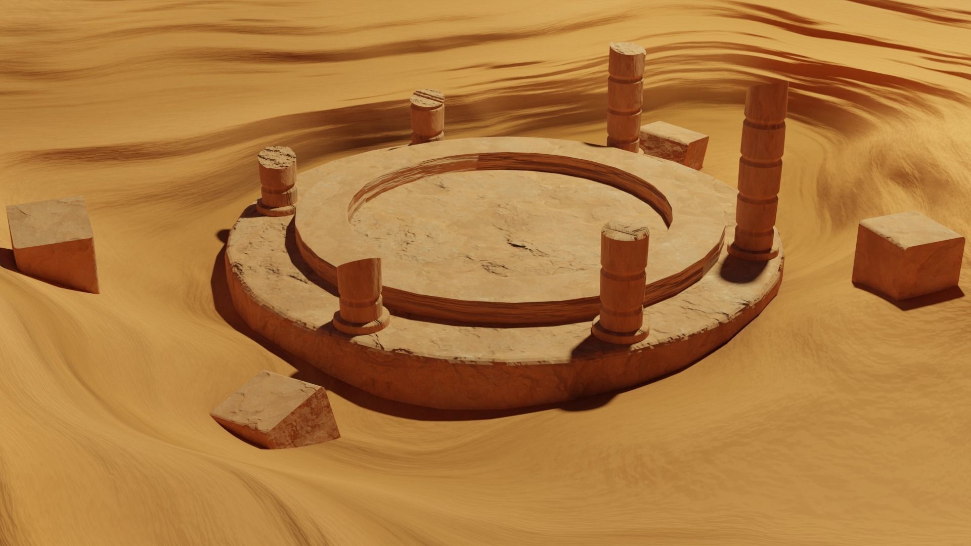 Desert circular structure in 3D model_2
