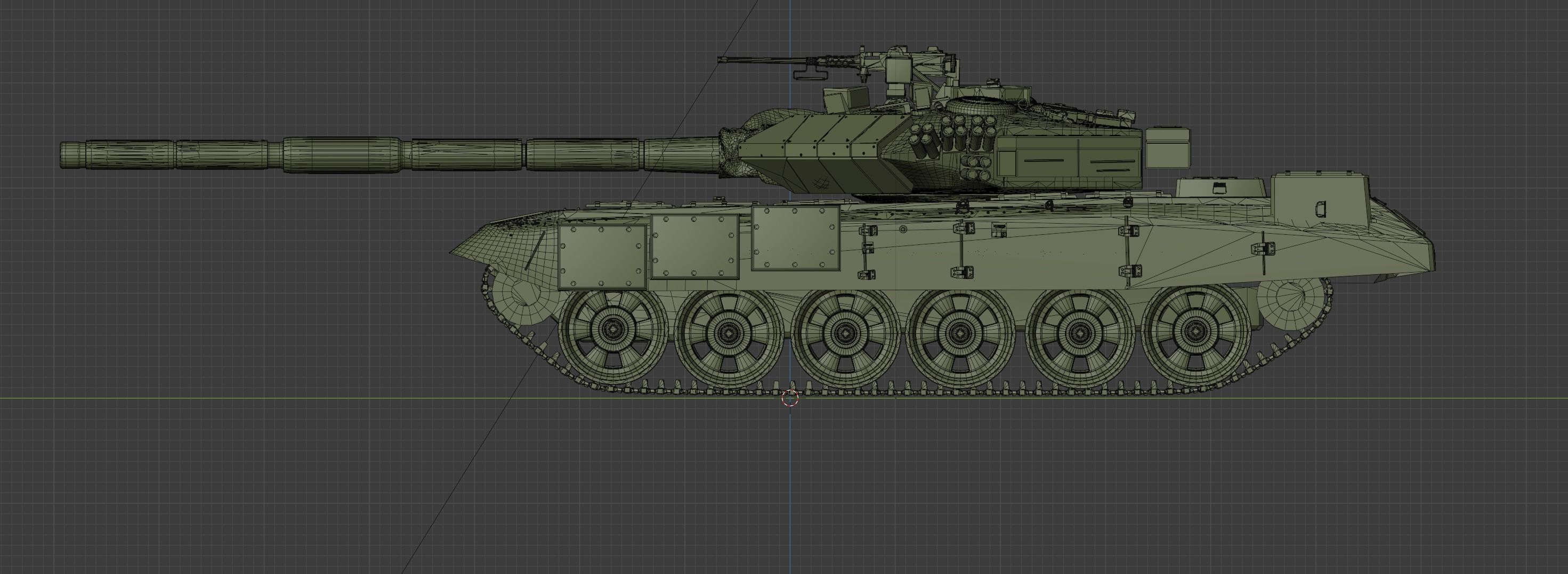 T-90 tank Low-poly 3D model_9