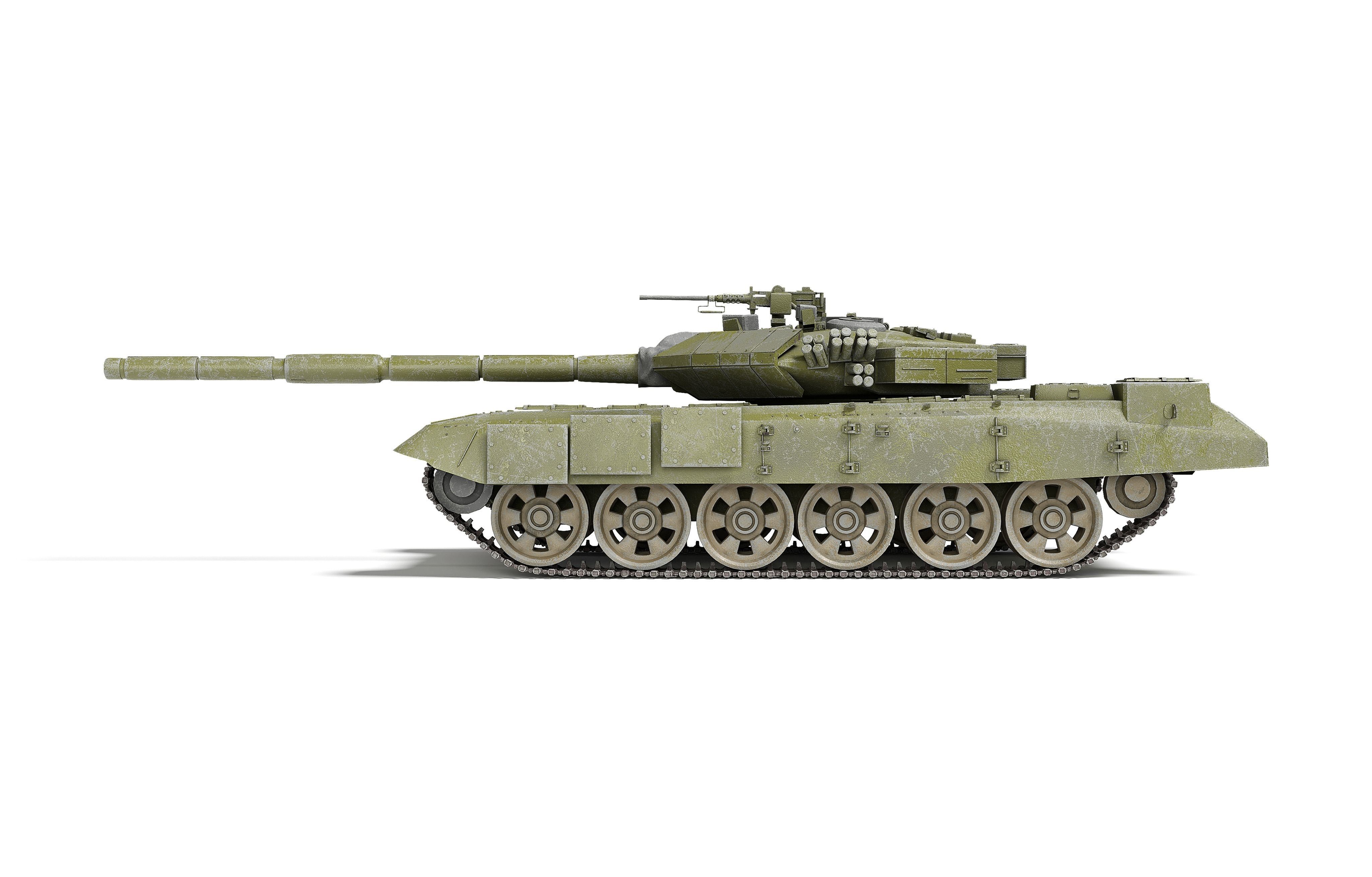 T-90 tank Low-poly 3D model_1