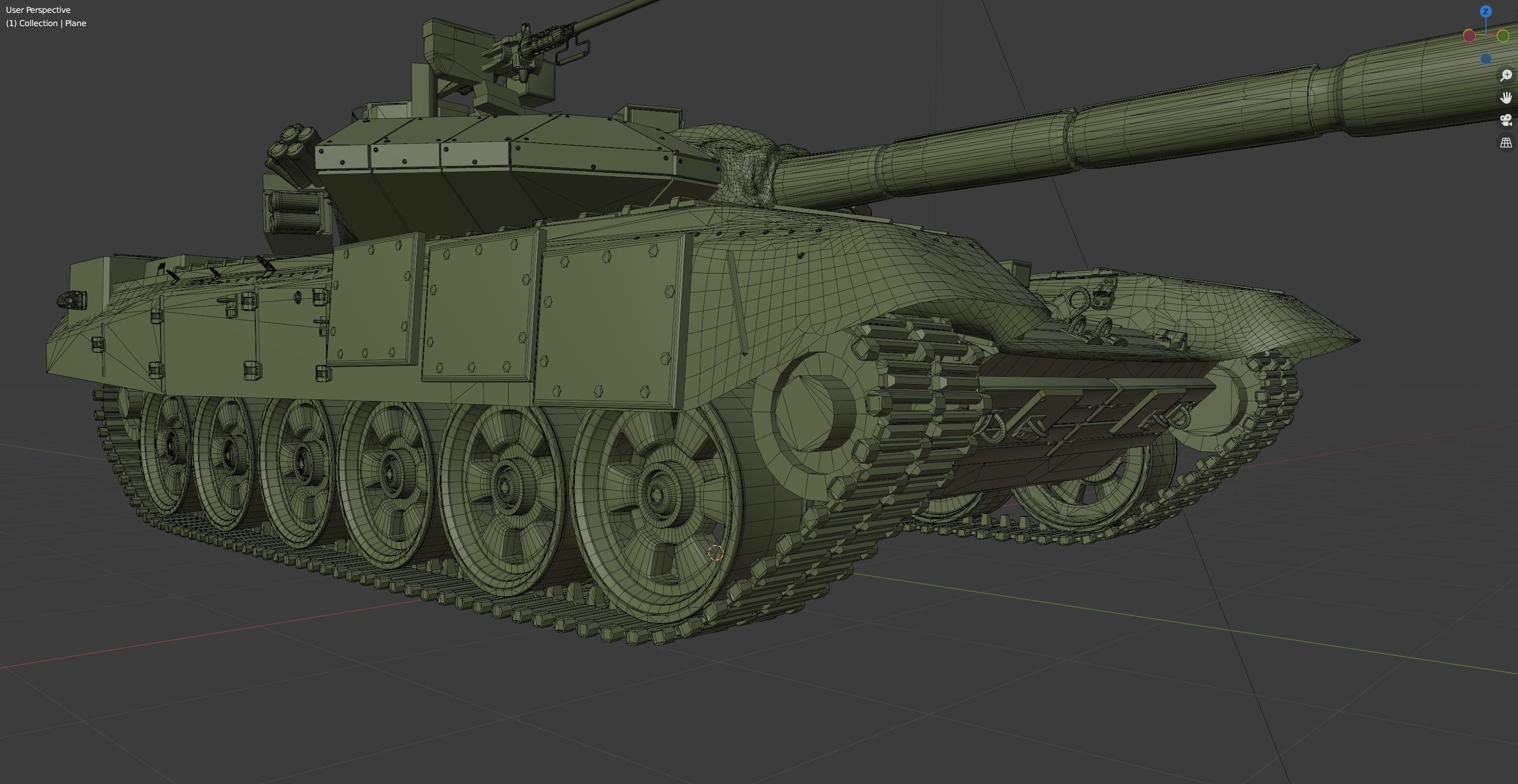 T-90 tank Low-poly 3D model_7