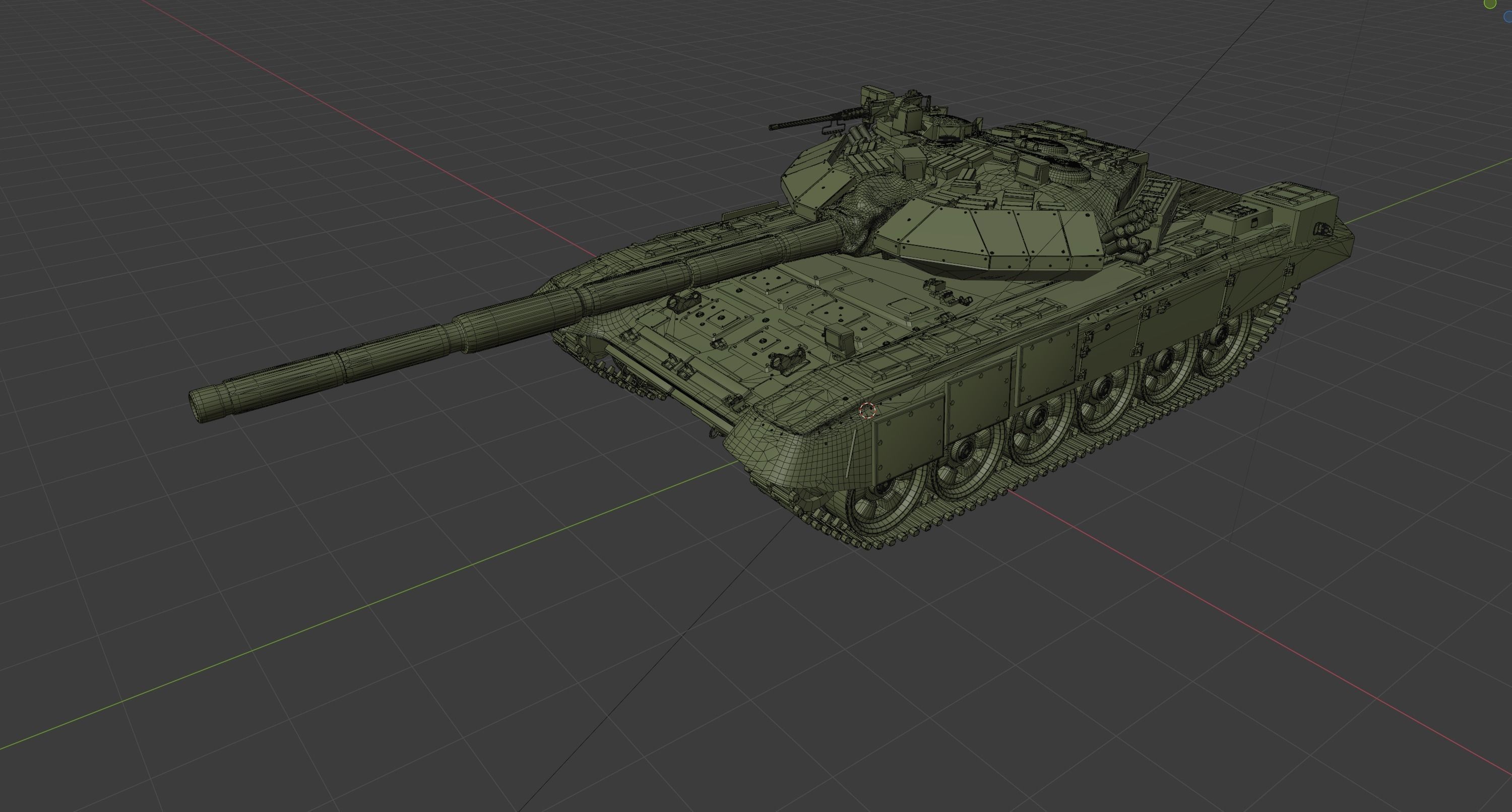 T-90 tank Low-poly 3D model_6