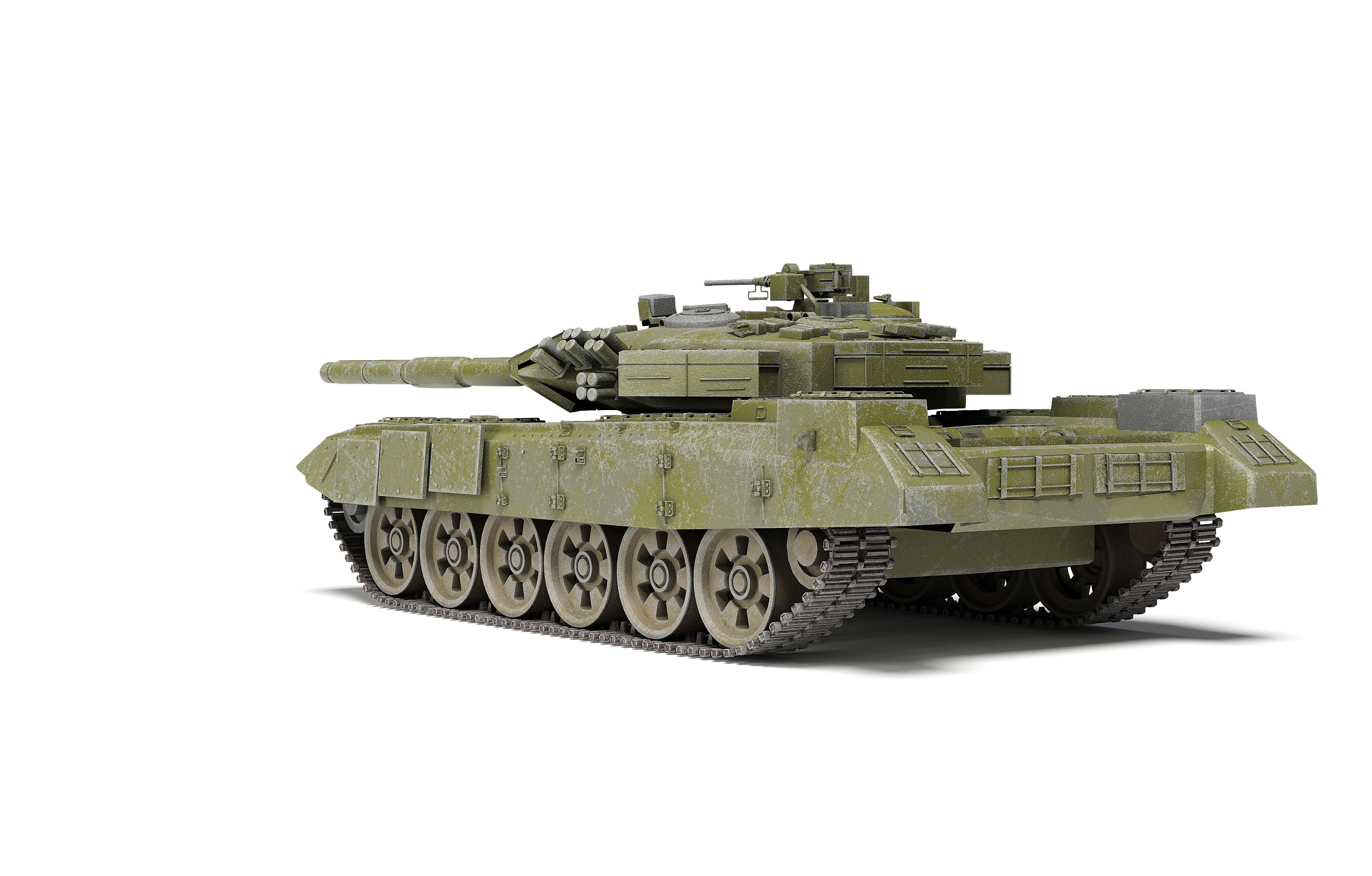 T-90 tank Low-poly 3D model_2