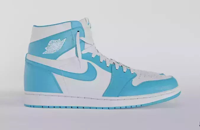 Jordan 1 High OG UNC  Low-poly 3D model