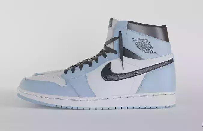 Jordan 1 High OG University Blue Low-poly 3D model