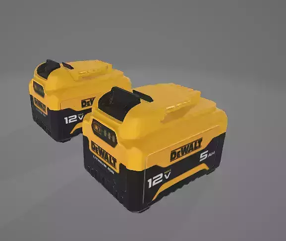 DEWALT XR 12-Volt Max 2-Pack 5 Amp-Hour 3D model
