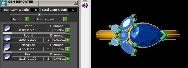 Golden Pear Diamond Ring 3D print model_5