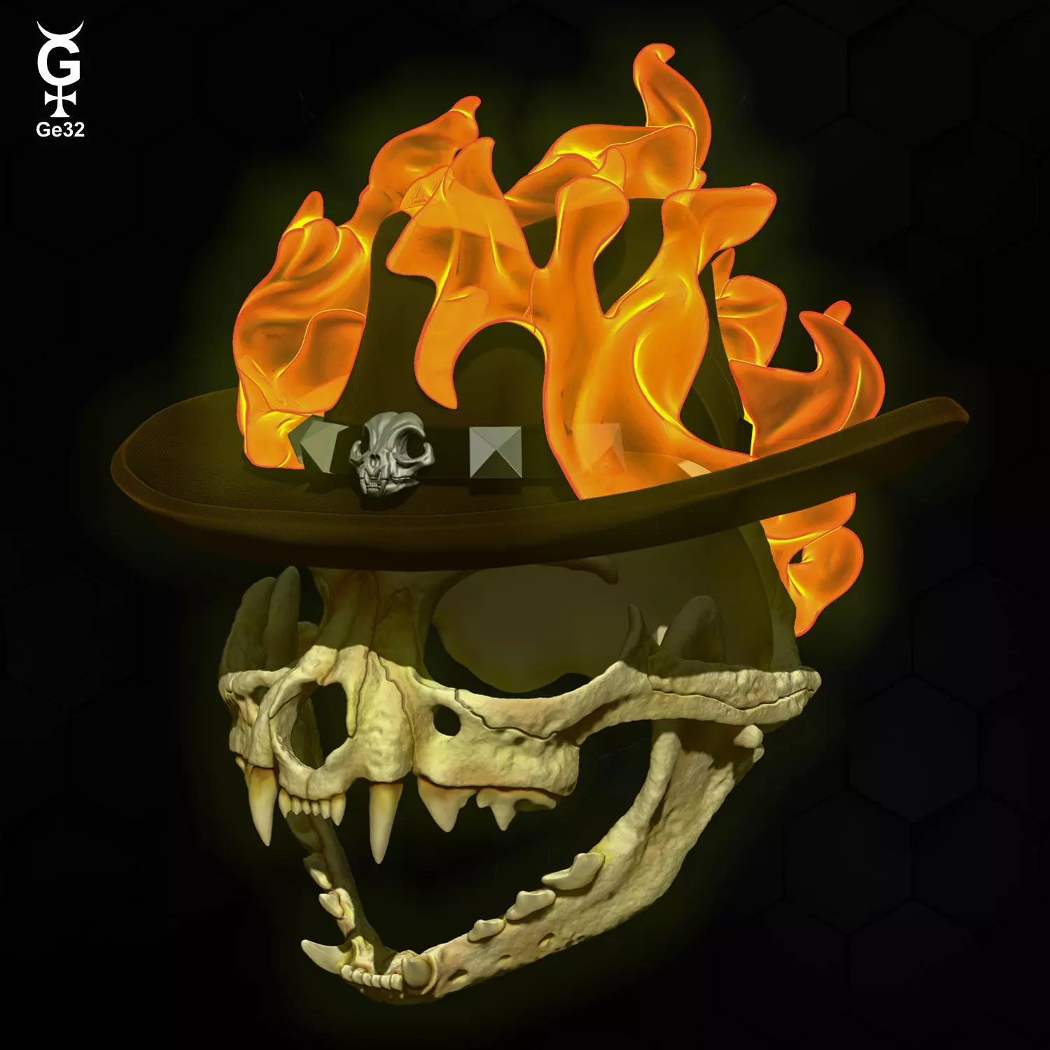 WESTERN GHOST RIDER CAT - HELMET 3D print model_0