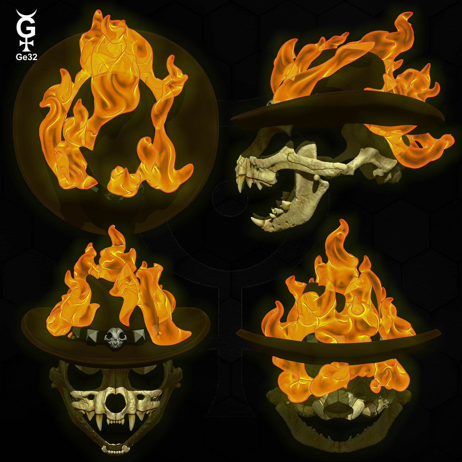WESTERN GHOST RIDER CAT - HELMET 3D print model_2