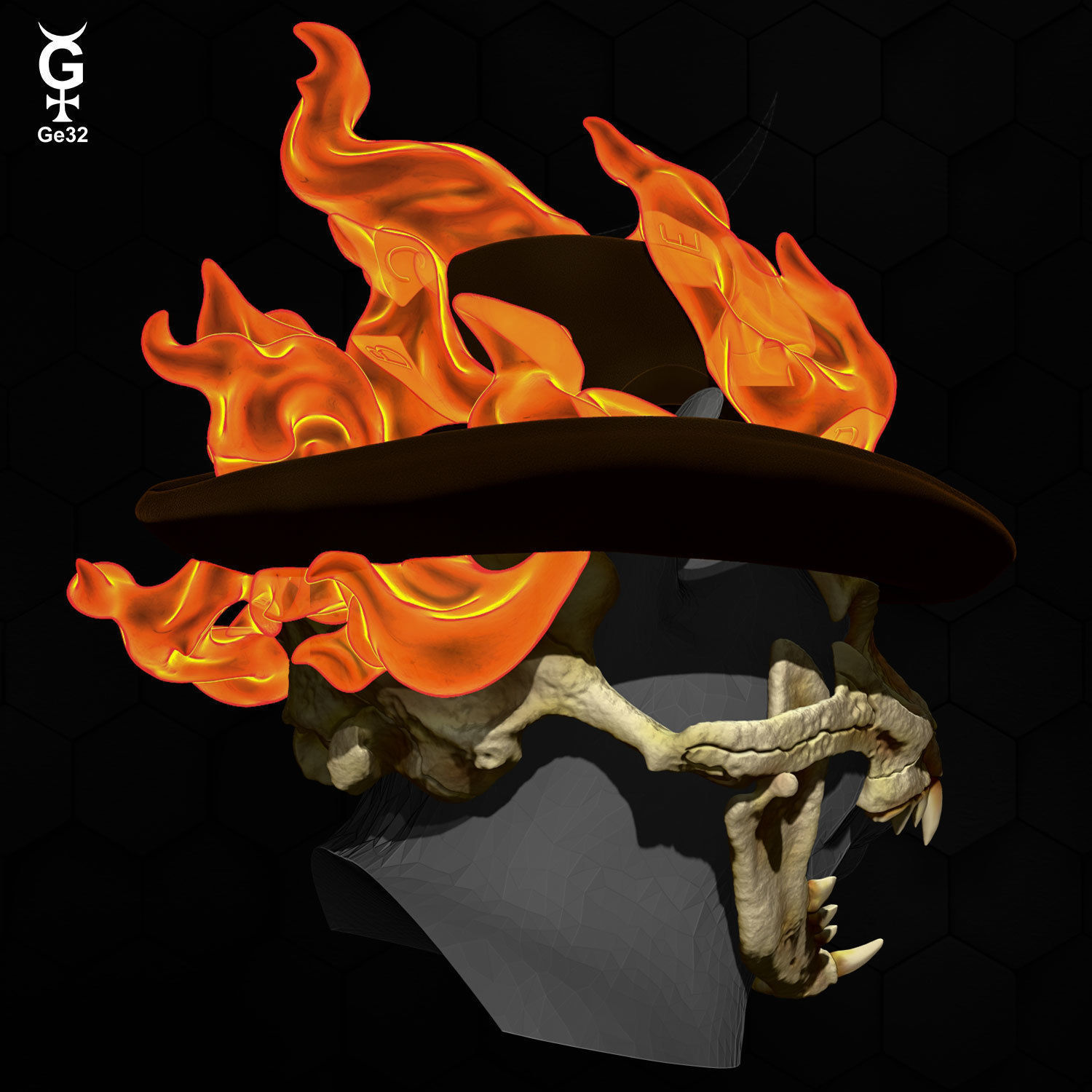 WESTERN GHOST RIDER CAT - HELMET 3D print model_5