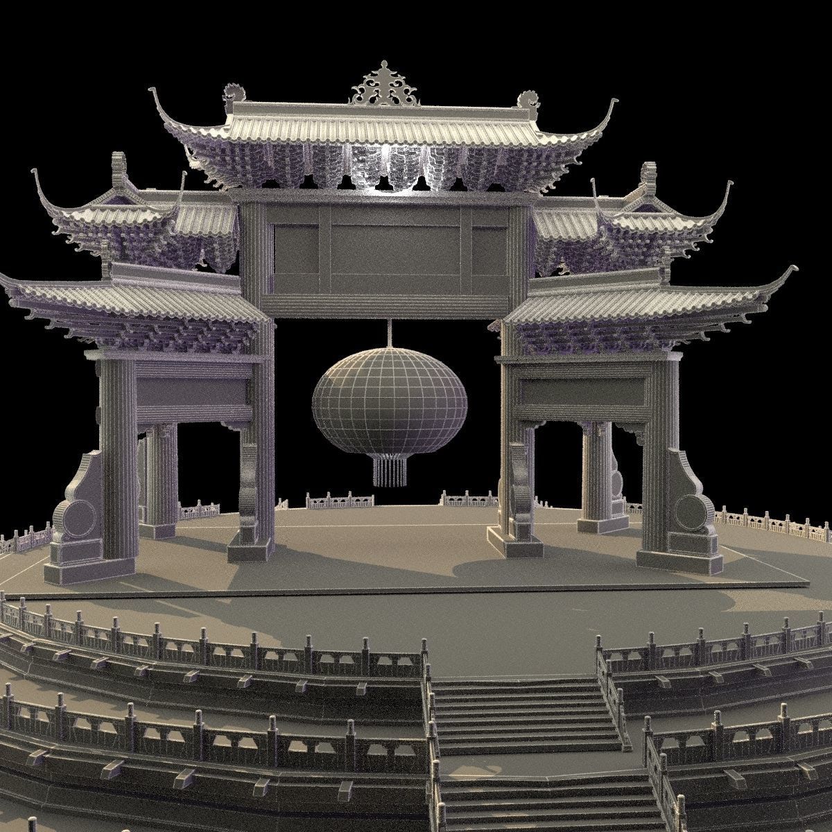 Chinese ancient  house   3D model_6
