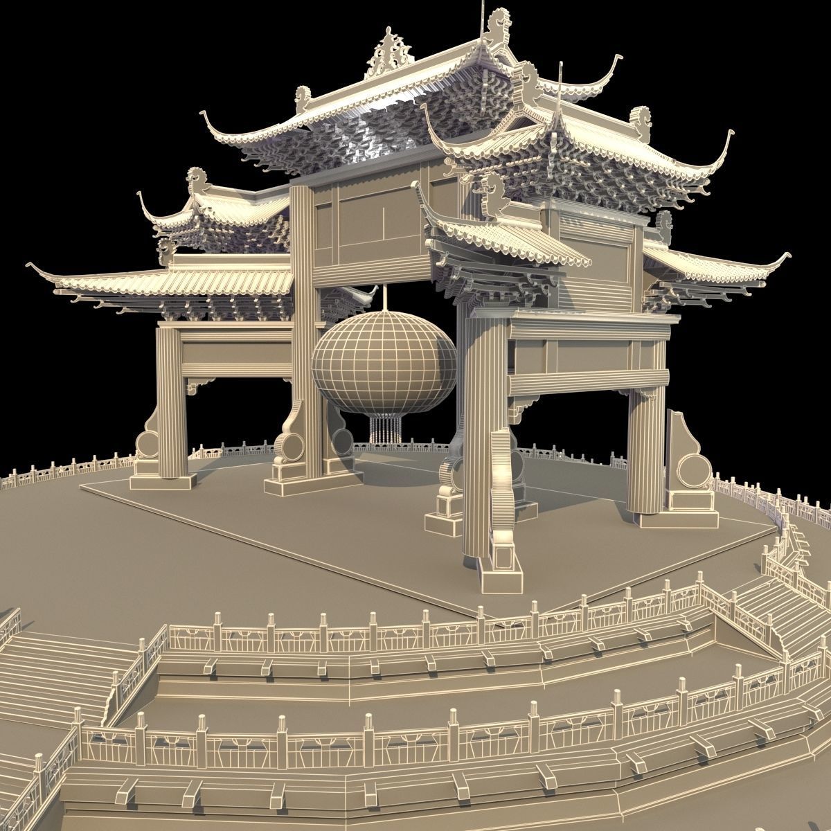 Chinese ancient  house   3D model_7