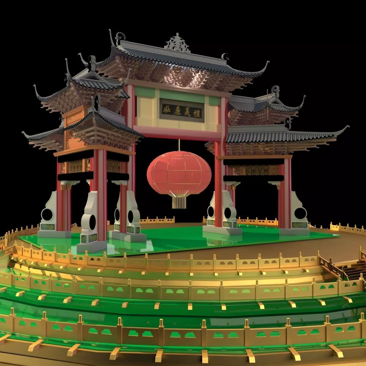 Chinese ancient  house   3D model_0