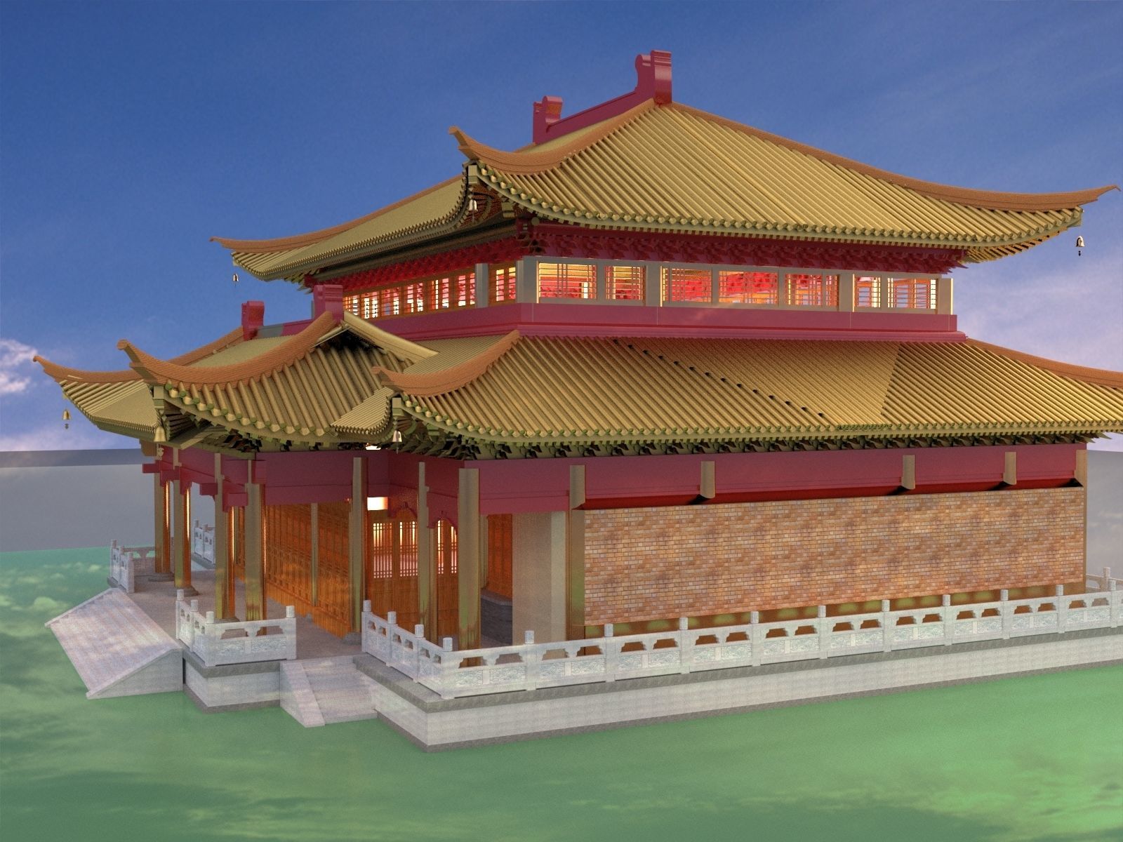 Chinese ancient house 3D model_3
