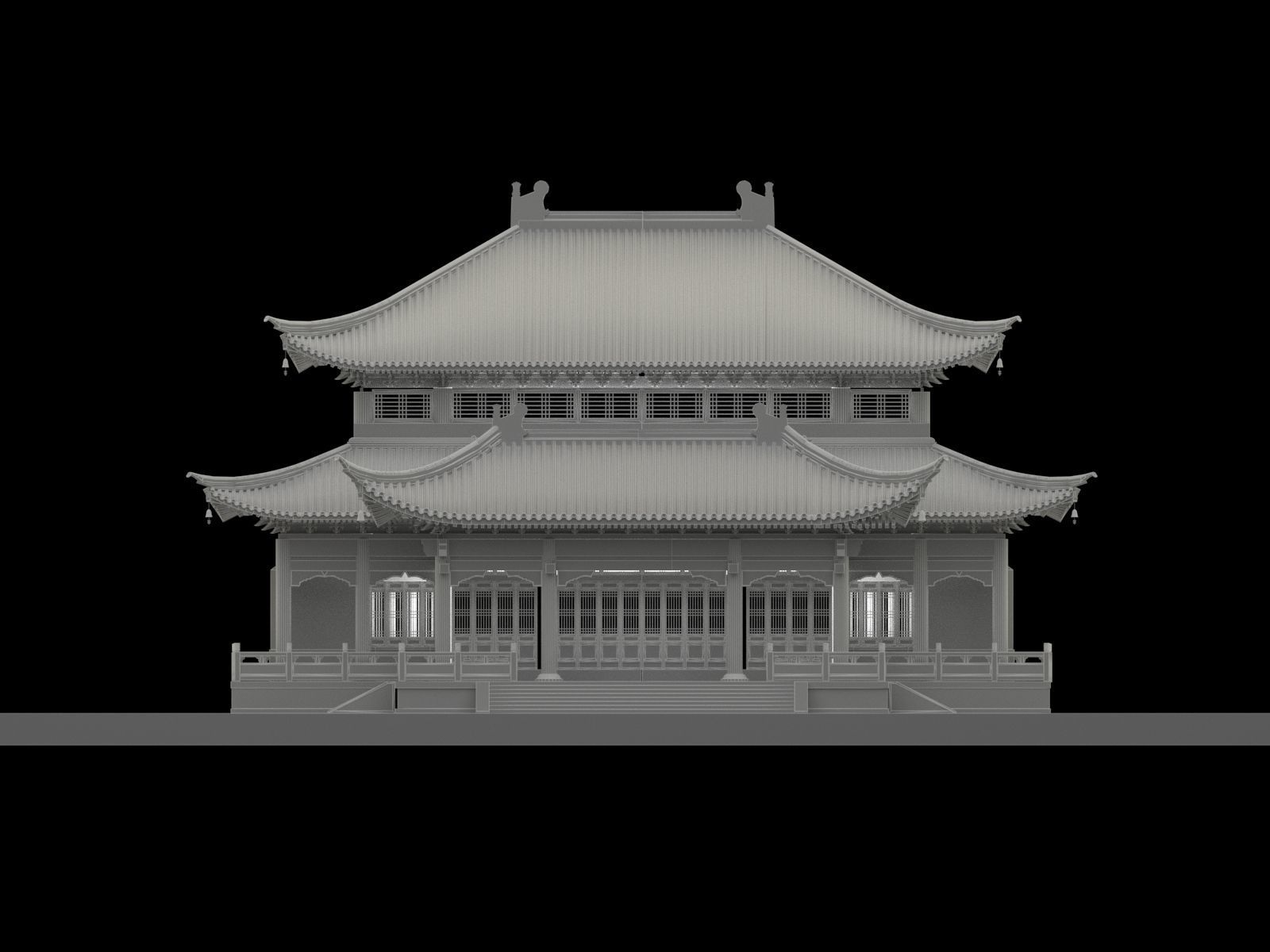 Chinese ancient house 3D model_5