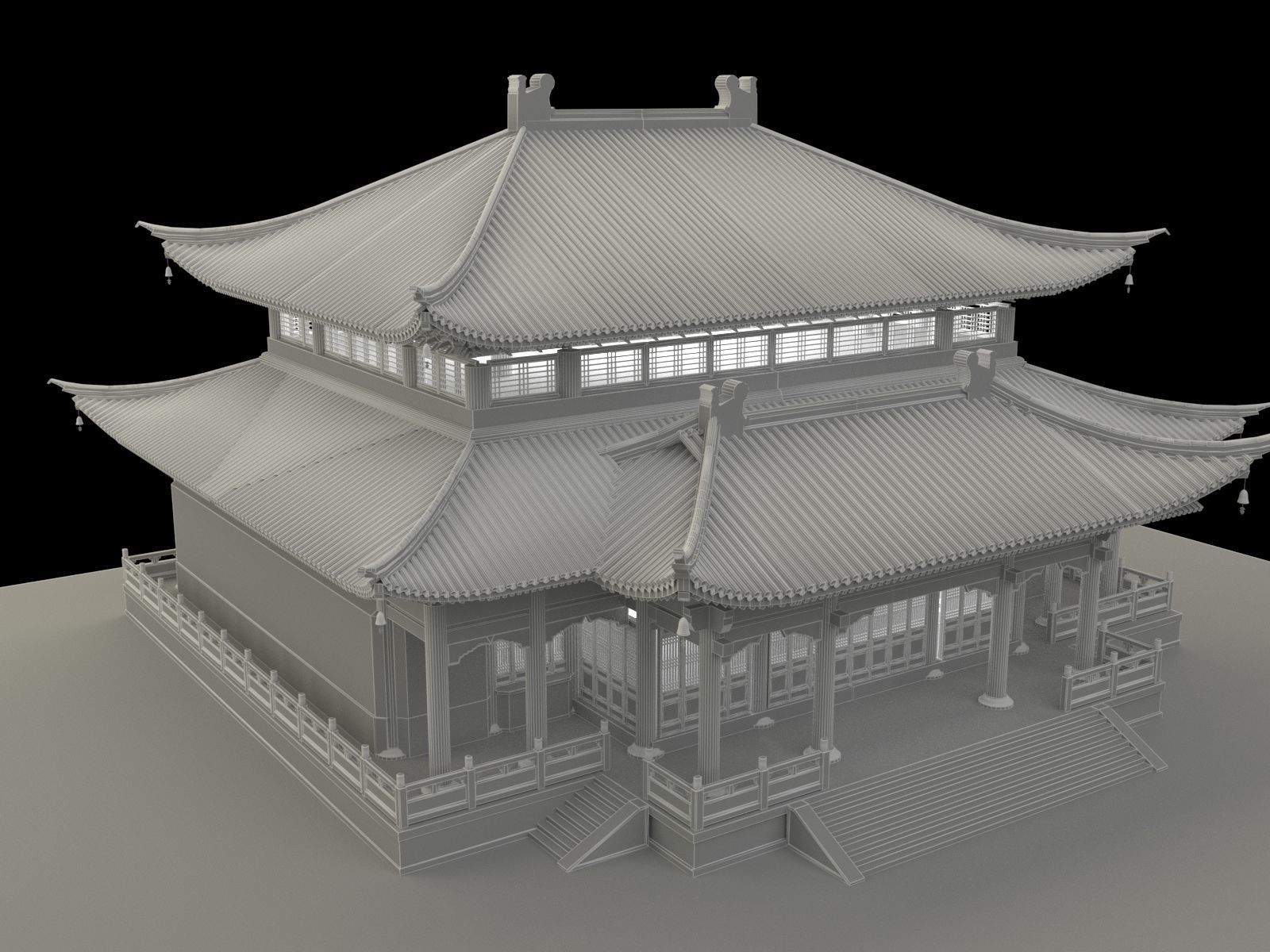 Chinese ancient house 3D model_6