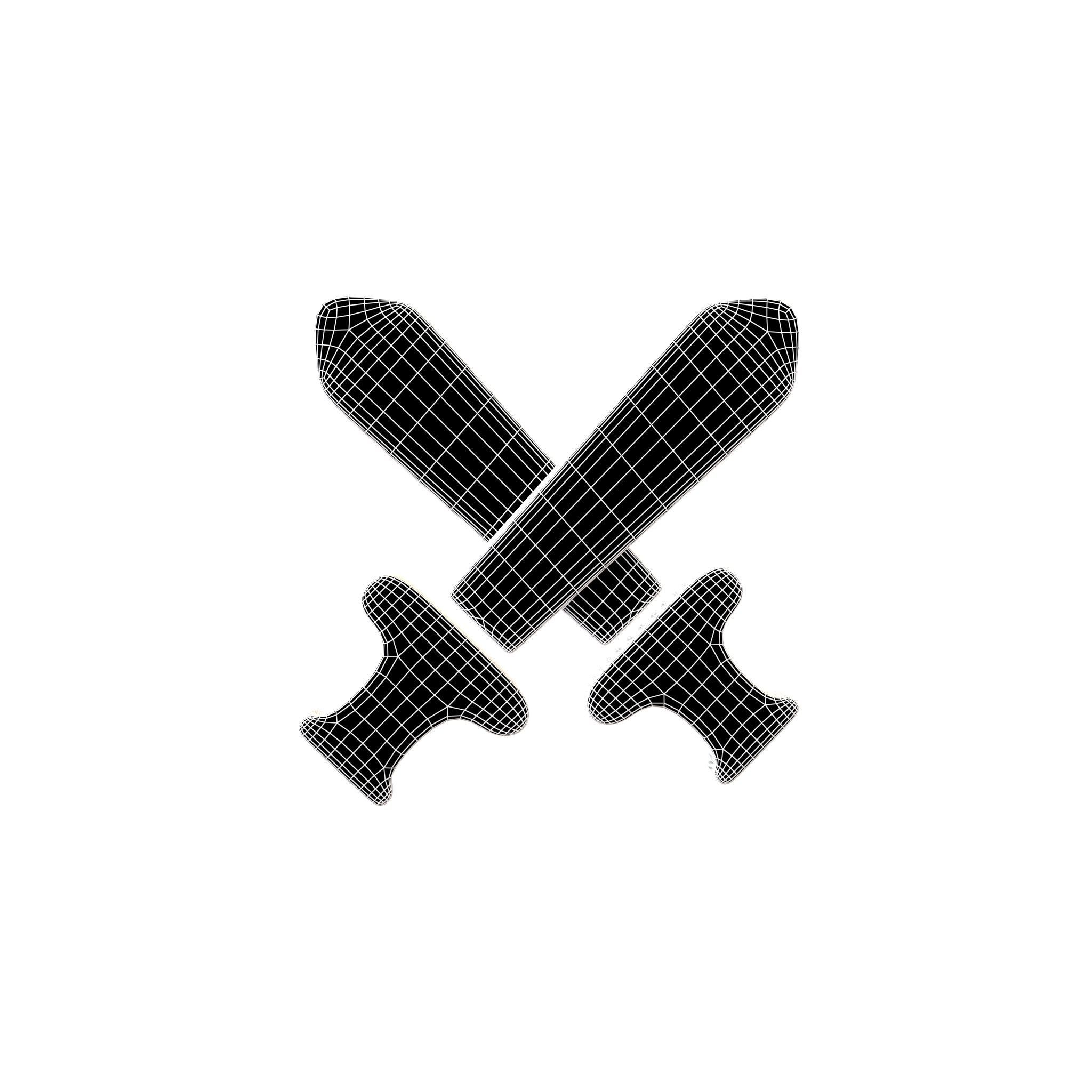 War Symbol v1 002 Low-poly 3D model_4