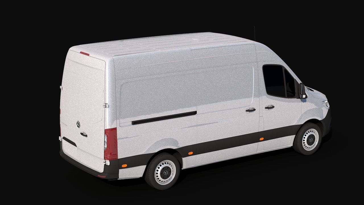 2019 Mercedes-Benz Sprinter Low-poly 3D model_9