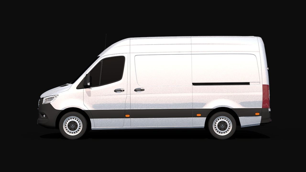 2019 Mercedes-Benz Sprinter Low-poly 3D model_3