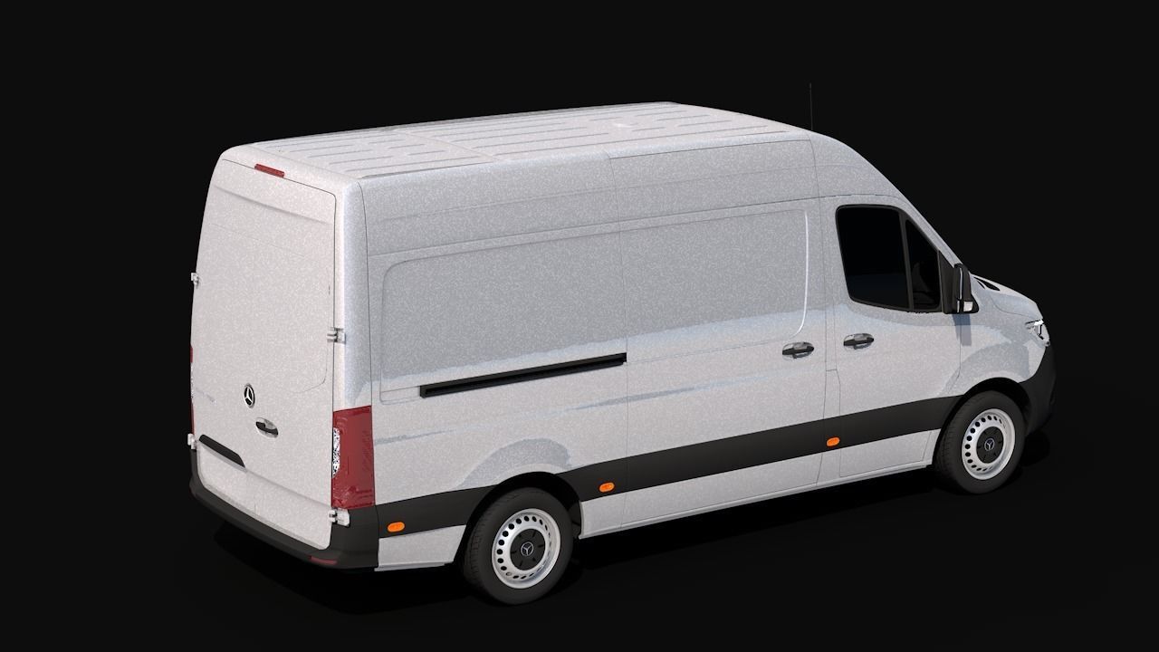 2019 Mercedes-Benz Sprinter Low-poly 3D model_7