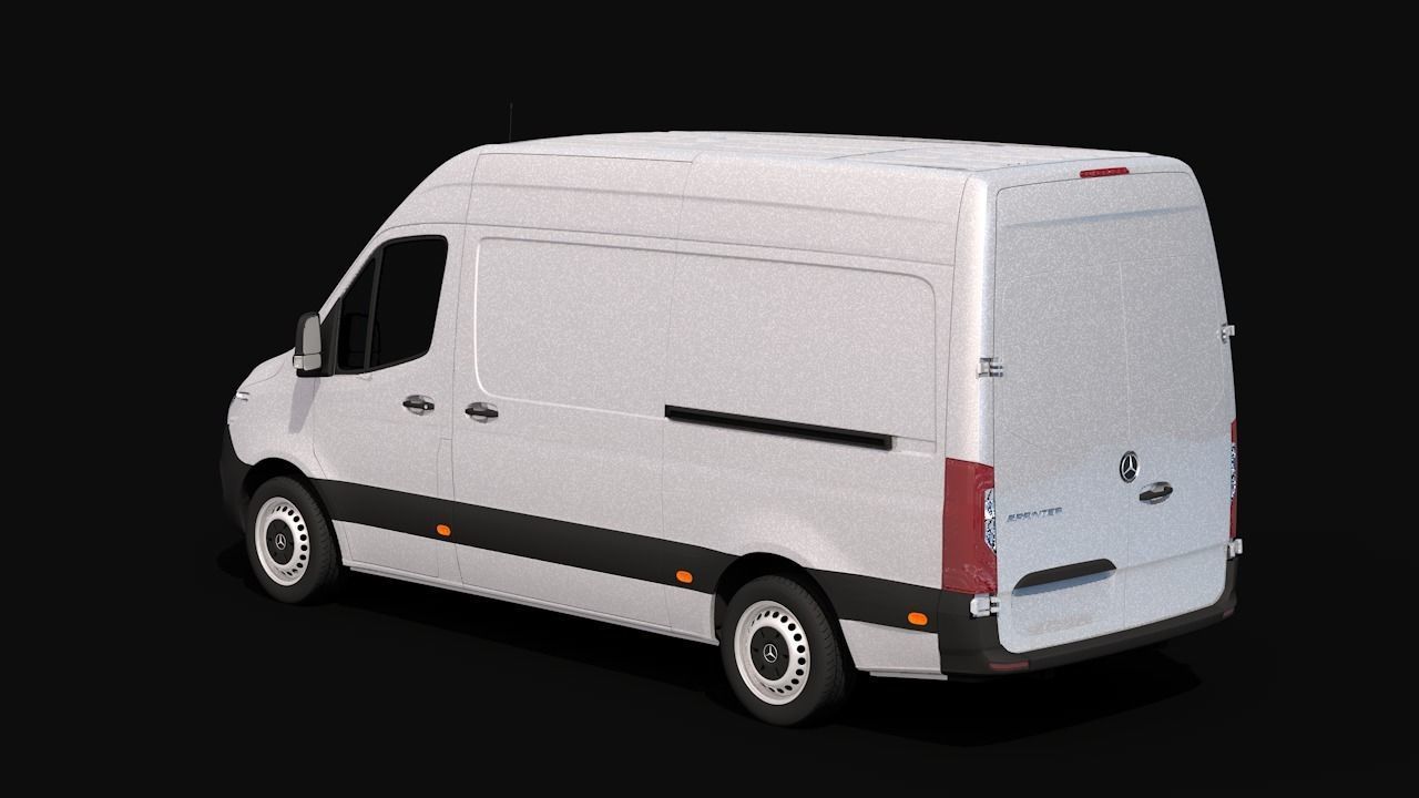 2019 Mercedes-Benz Sprinter Low-poly 3D model_4