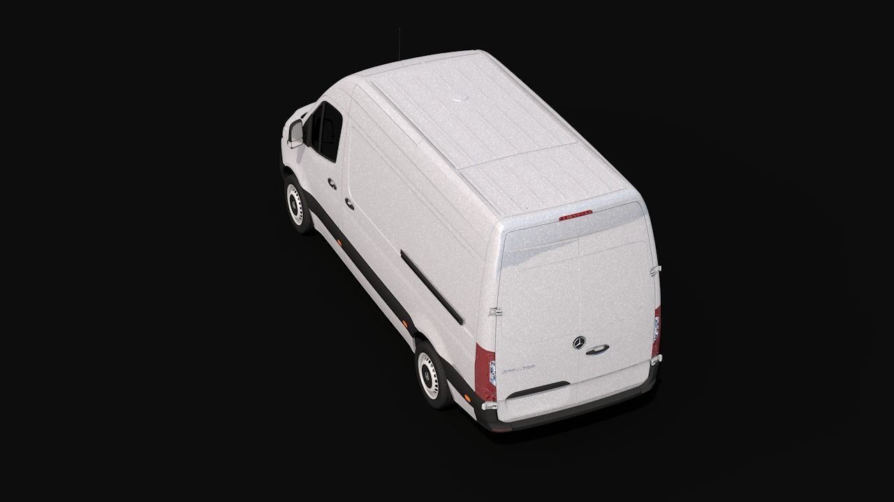 2019 Mercedes-Benz Sprinter Low-poly 3D model_5
