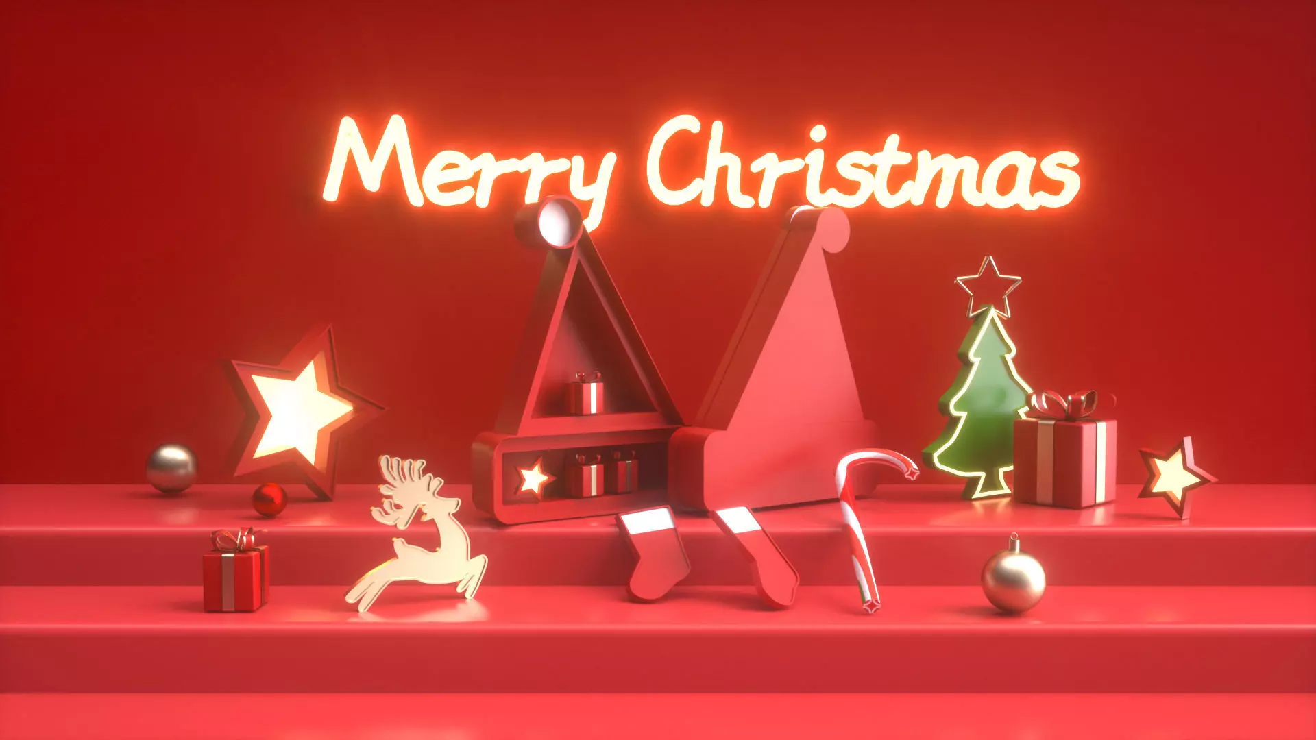 Christmas scene 3D model_0