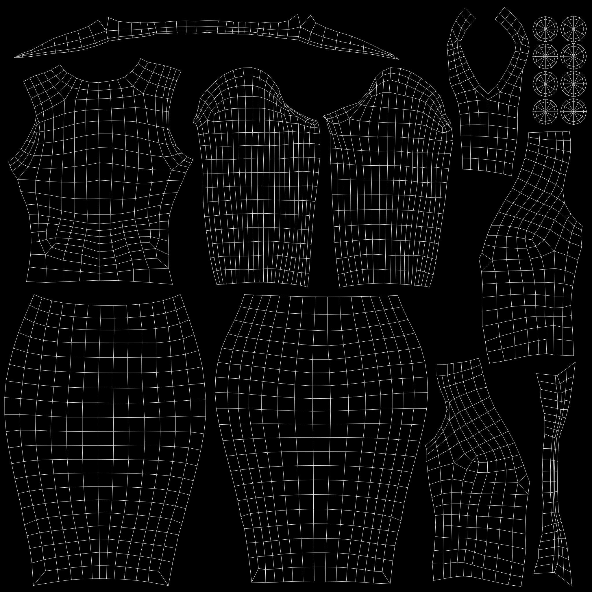 Womens Business Suit With Coat Over Low-poly 3D model_24