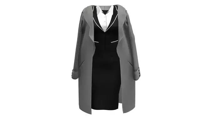 Womens Business Suit With Coat Over