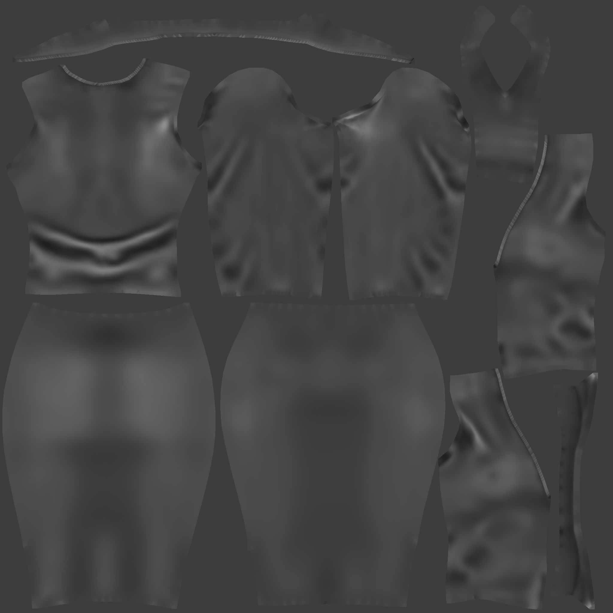 Womens Business Suit With Coat Over Low-poly 3D model_20