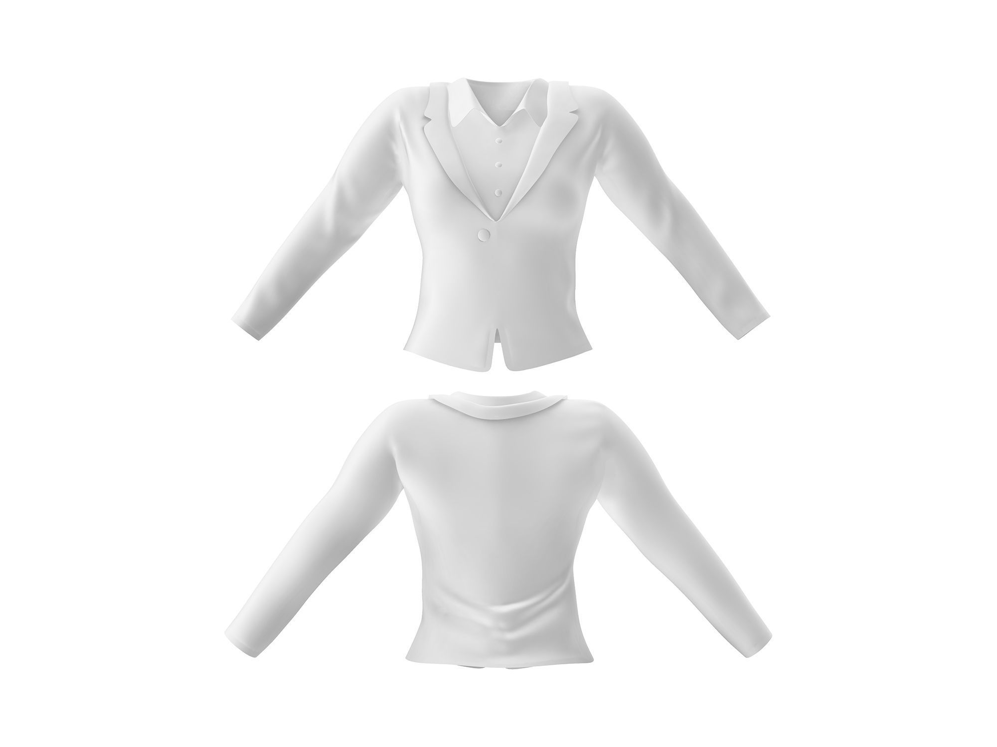 Womens Business Suit With Coat Over Low-poly 3D model_12