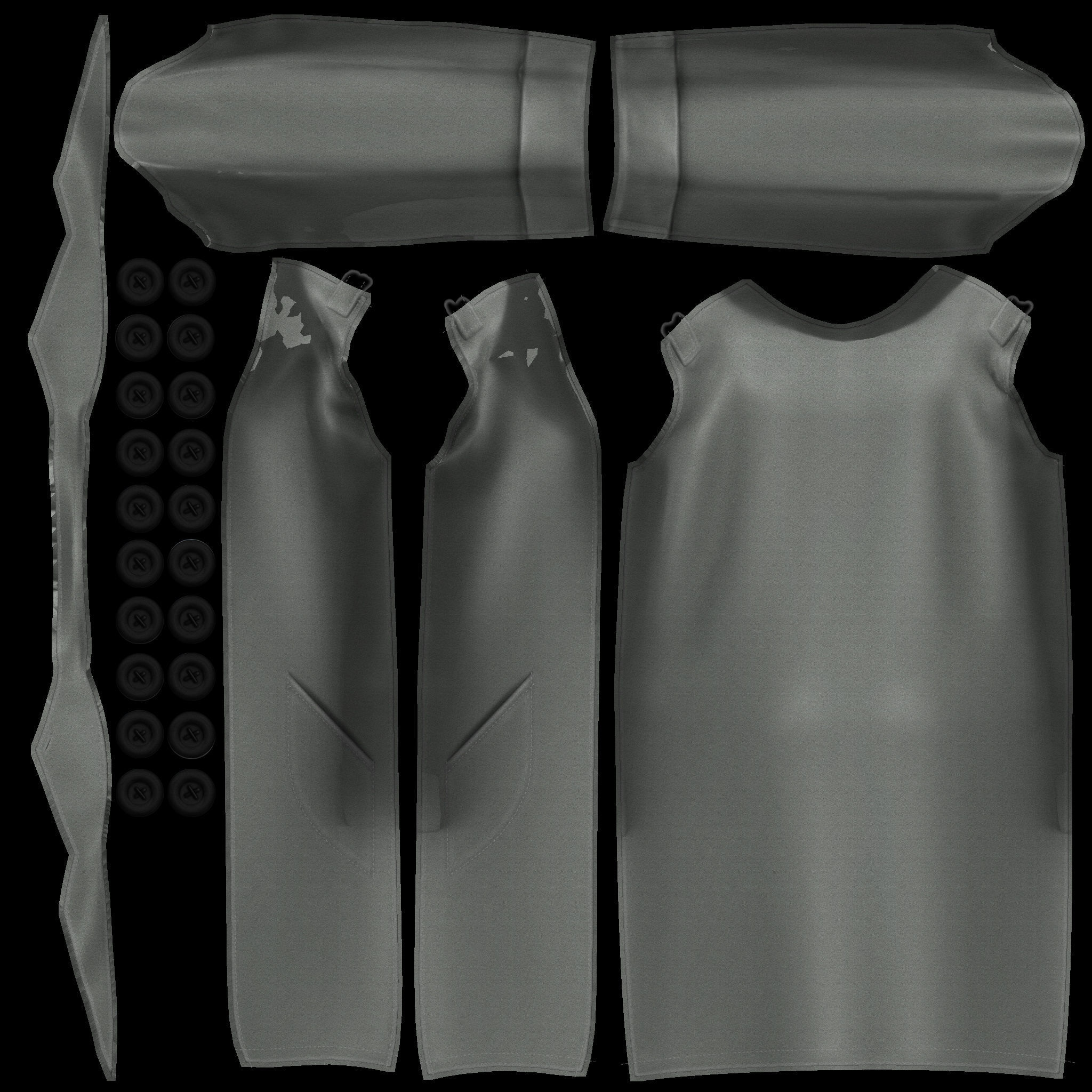 Womens Business Suit With Coat Over Low-poly 3D model_15
