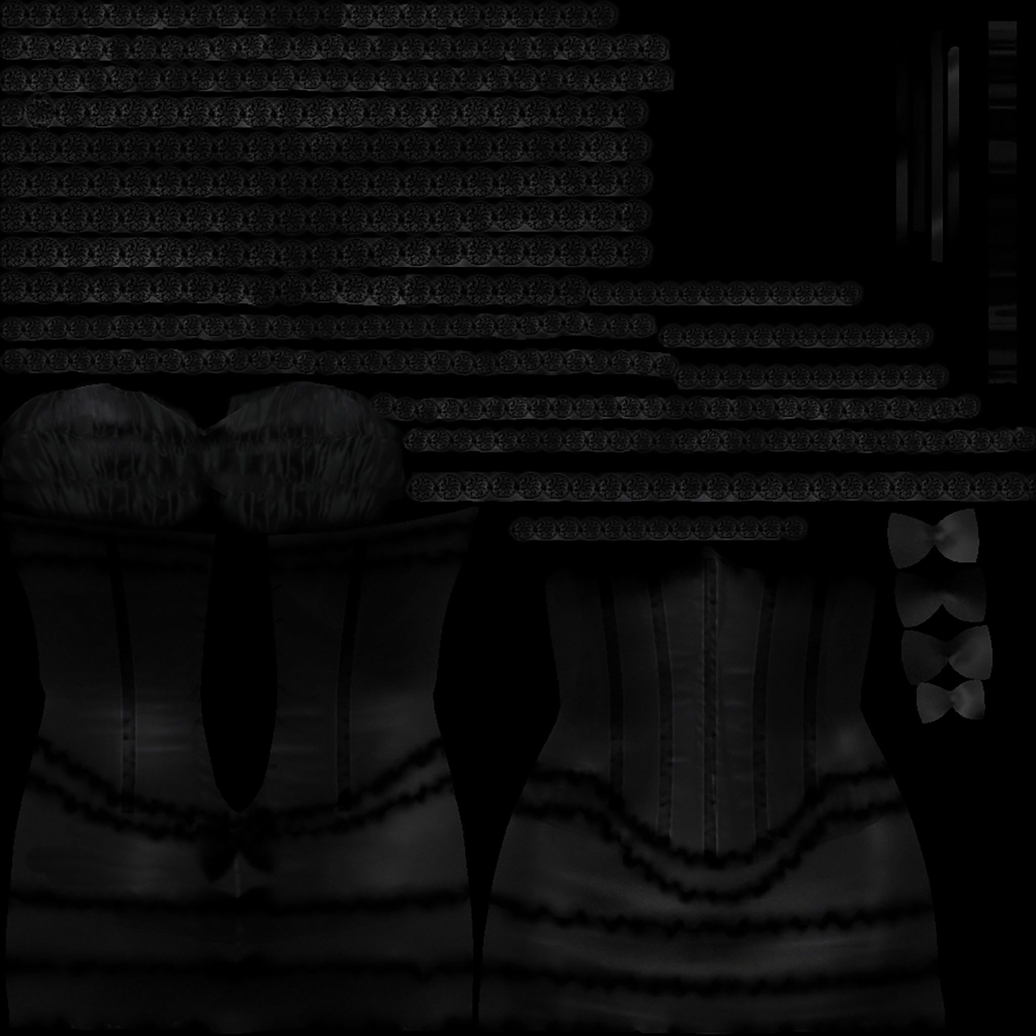 Corset Dress Low-poly 3D model_12