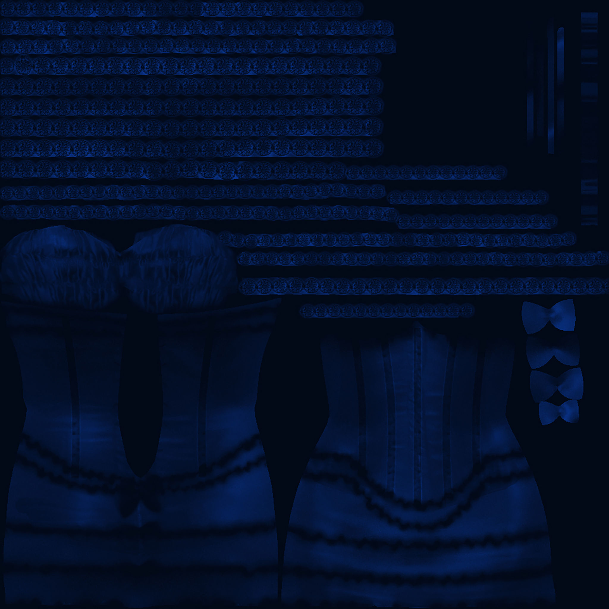 Corset Dress Low-poly 3D model_13