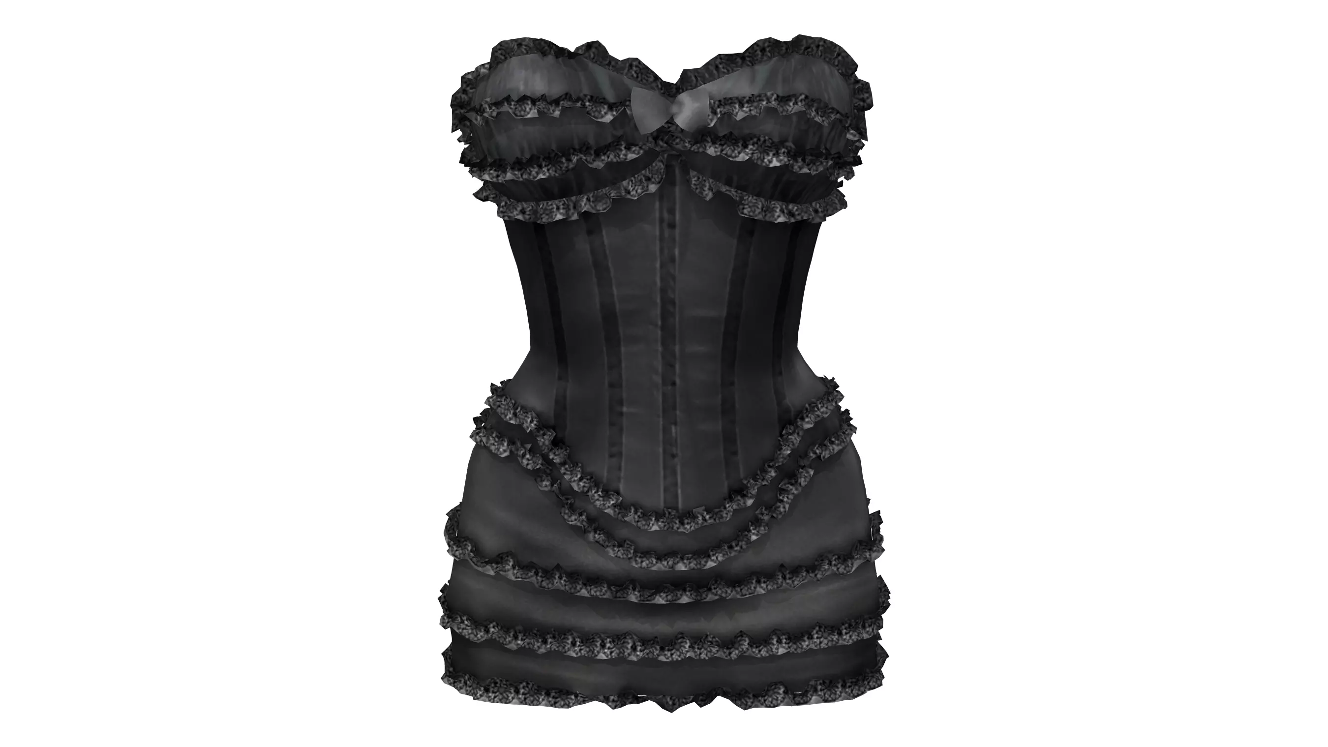 Corset Dress Low-poly 3D model_0