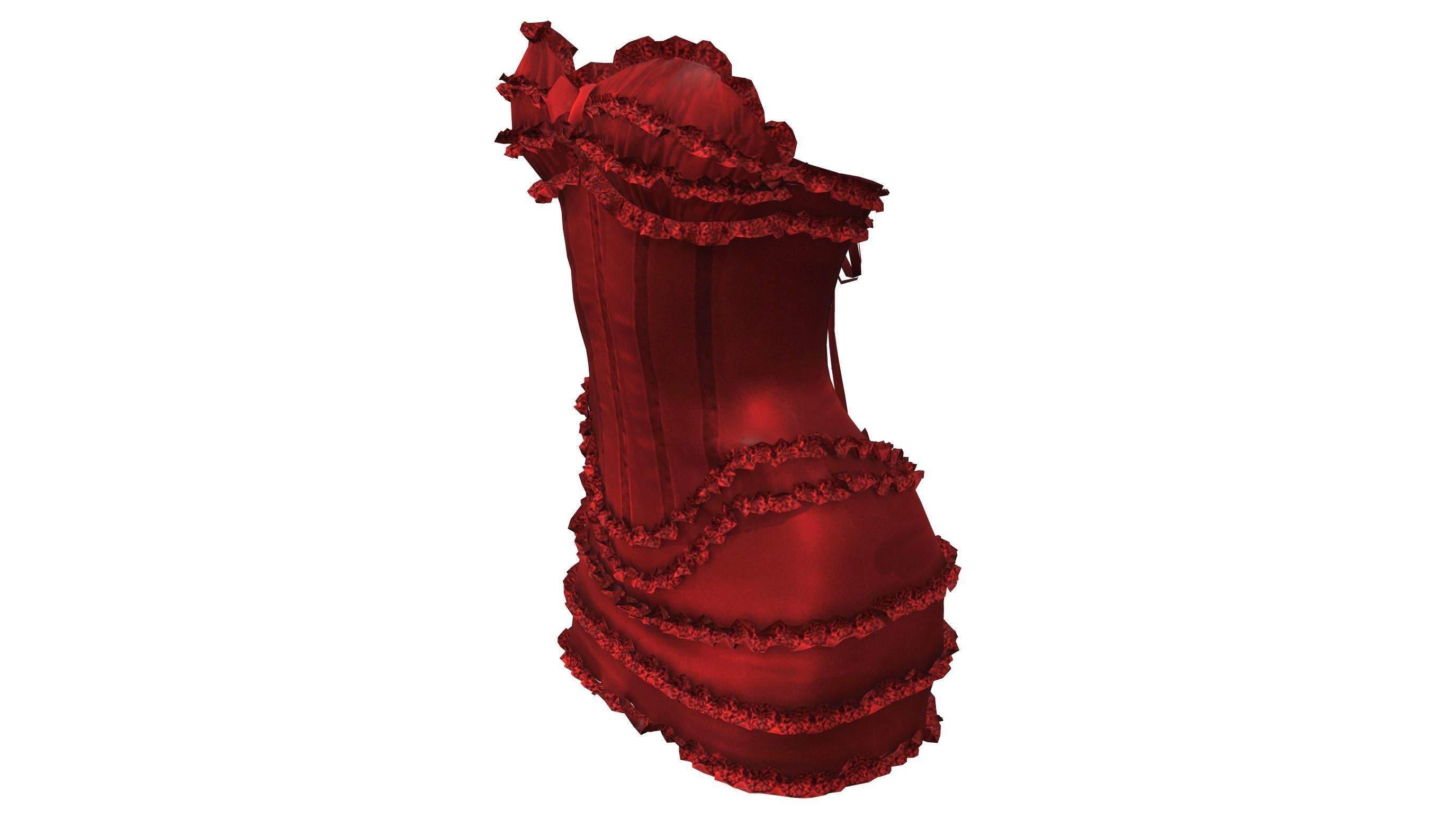 Corset Dress Low-poly 3D model_3