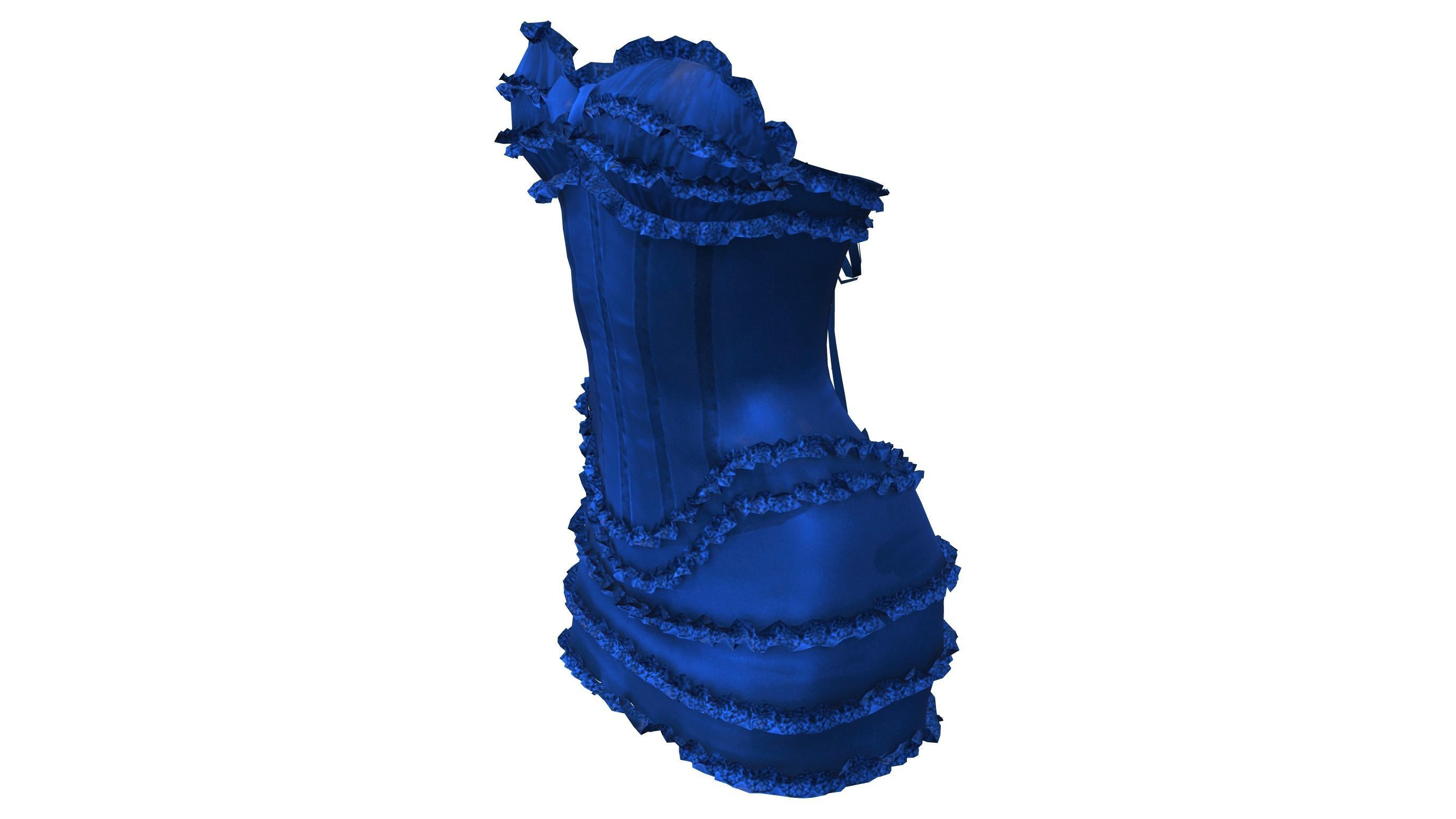 Corset Dress Low-poly 3D model_5