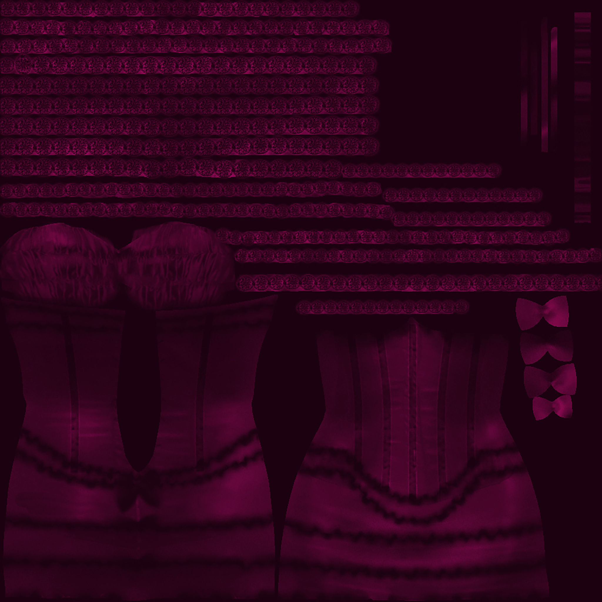 Corset Dress Low-poly 3D model_15