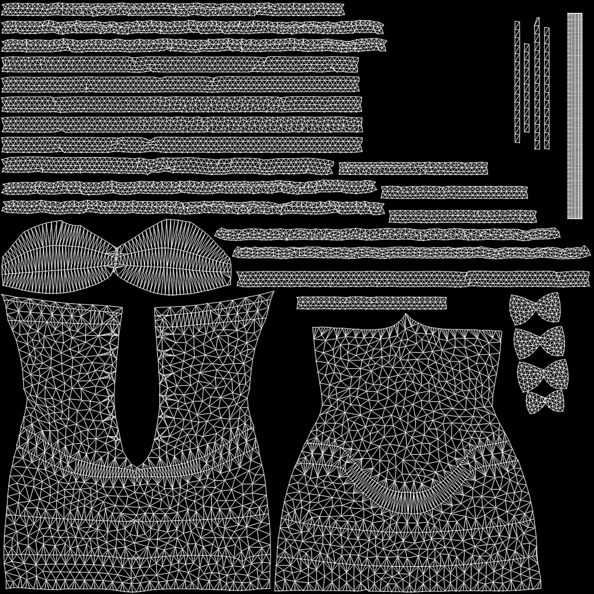 Corset Dress Low-poly 3D model_19