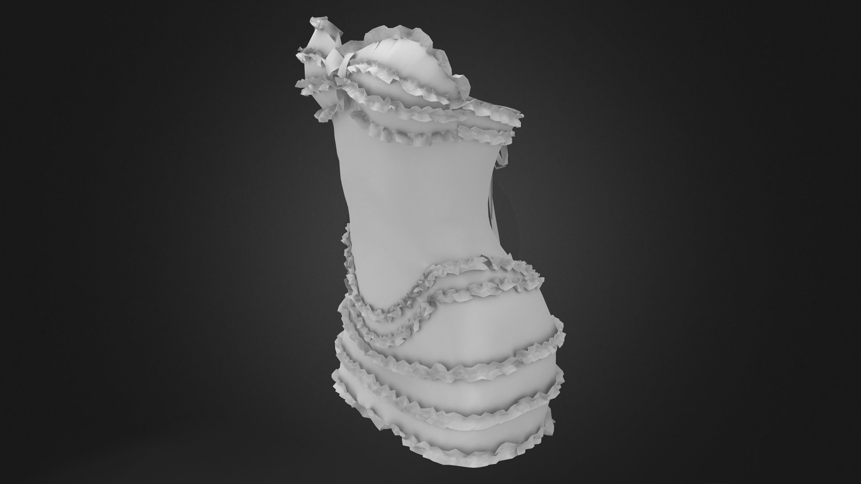 Corset Dress Low-poly 3D model_11