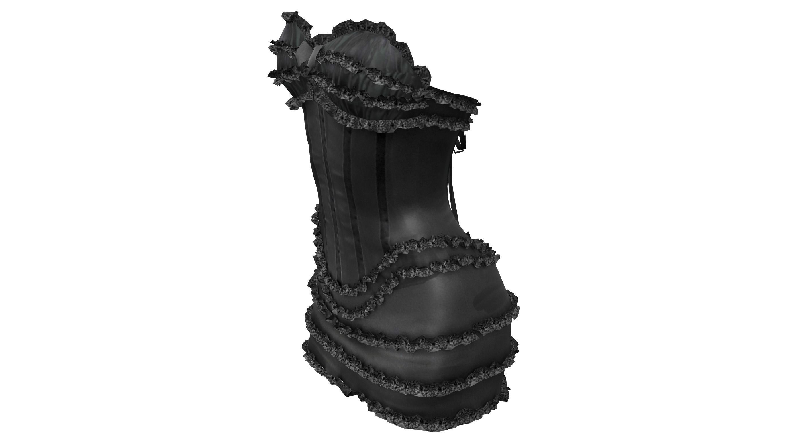 Corset Dress Low-poly 3D model_2