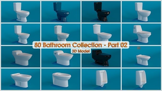 80 Bathroom Collection Part 02 Low-poly 3D model