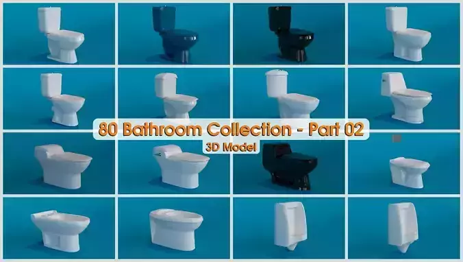 80 Bathroom Collection Part 02 Low-poly 3D model