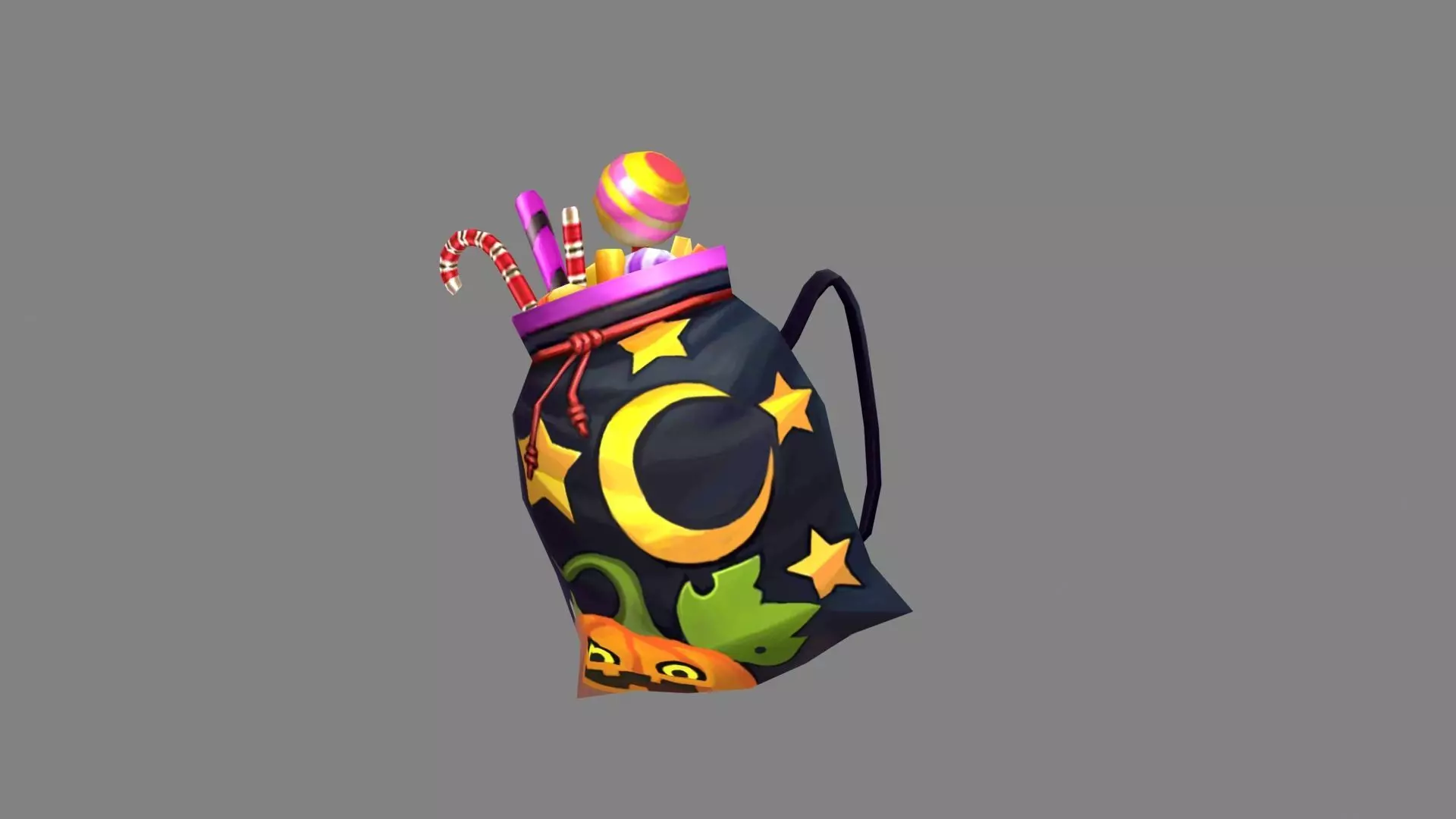 cartoon halloween backpack - gift bag Low-poly 3D model
